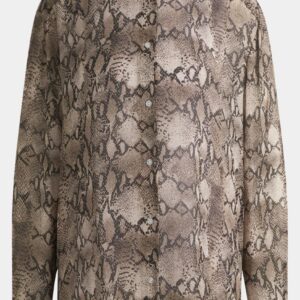 Oversized-fit blouse in python-print crepe de Chine
