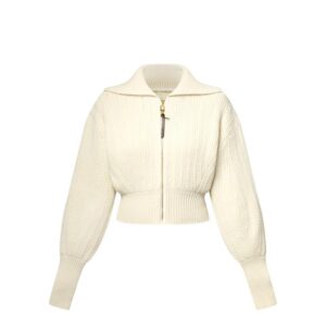 Cropped Rib-Knit Jacket