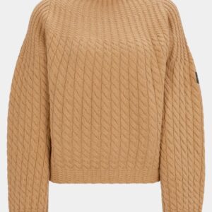Equestrian cropped sweater in wool and cashmere