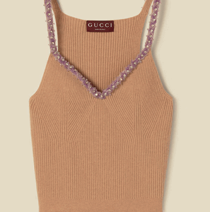 Rib felted wool top with embroidery