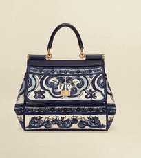 Medium Sicily handbag with Majolica embroidery